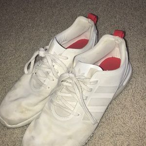 White Adidas ZX Flux tennis shoe sneaker